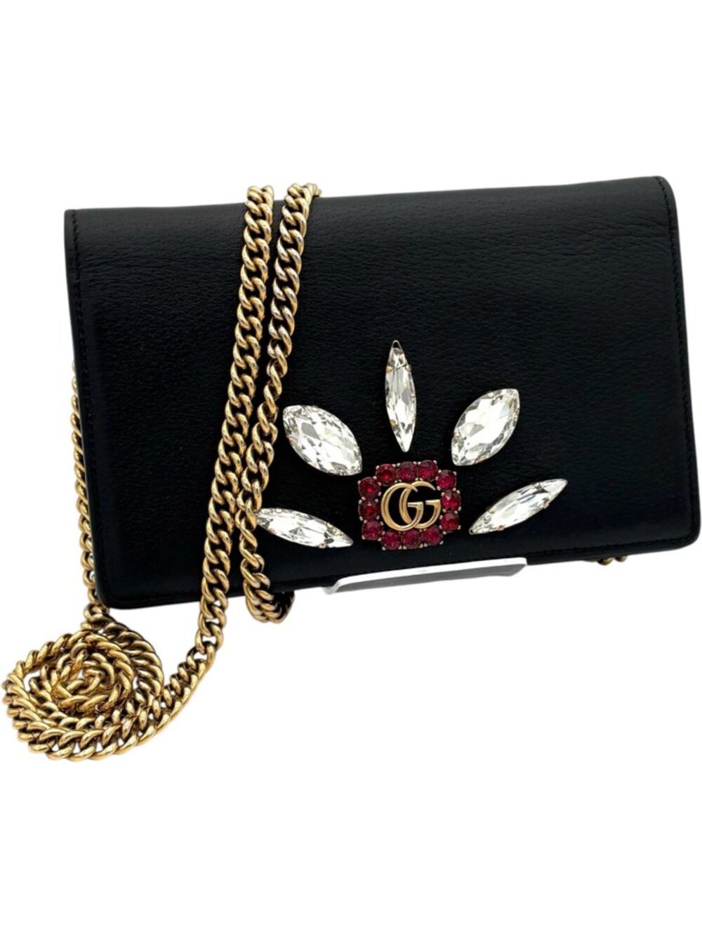 787634CR T6 Gucci Crossbody Bag Black Leather